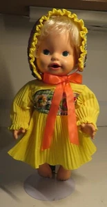 Vintage Drink and Wet Baby Alive Doll Blonde Hair CPG Products Corp 1982 Dress - Picture 1 of 24