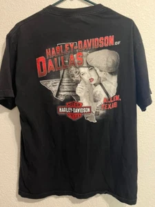 Camiseta Harley Davidson Adulto ML (ver notas) HD de Dallas Imagen Negra Ambos Lados - Imagen 1 de 5