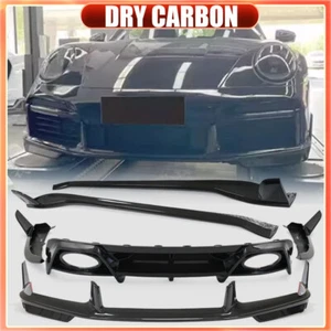 Para Porsche 911 992 Turbo S CARBONO SECO parachoques delantero labio difusor trasero faldón lateral - Imagen 1 de 22