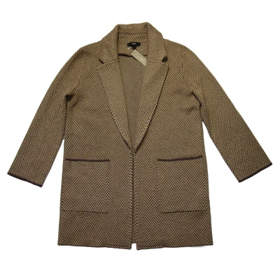 NWT J.Crew Sophie in Hickory Chevron Open-Front Sweater Blazer Cardigan XXS 2XS - Image 1 of 4