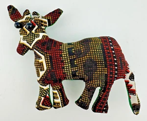 Fabric Donkey Magnet Folk Art Style Stuffed Animal No Tags 3 4 in - Picture 1 of 3