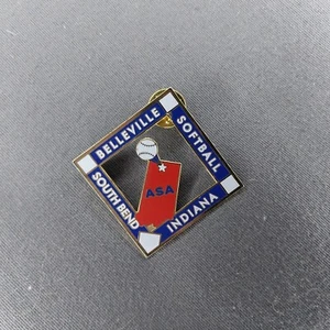 Belleville ASA Softbol South Bend Indiana IN Solapa Sombrero Chaqueta Prendedor - Imagen 1 de 2