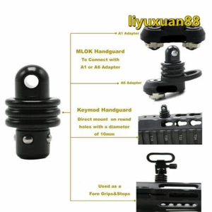 2Pack Multi-function QD Adapter Stud to Picatinny Rail for Sling Swivel Rifle - Picture 1 of 7