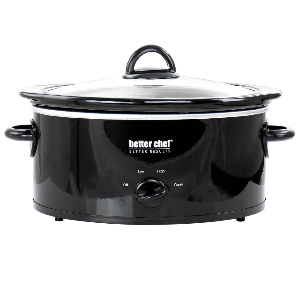 Better Chef 3 Qt Oval Slow Cooker w Removable Stoneware Crock in Black - Image 1 of 1