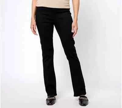 Denim & Co. Signature Perfect Flex Regular Pull-On Jeans-Black-Reg 12 A607623 - Image 1 of 2