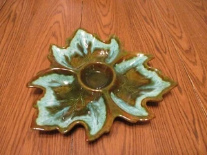 LARGE CANDY CONDIMENT MAPLE LEAF DISH TRAY - Picture 1 of 11