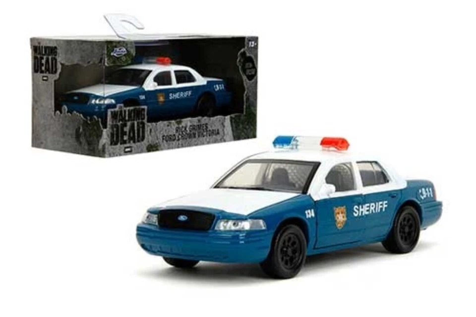 Jada 1:32 The Walking Dead Ford Crown Victoria Sheriff Police Car 35728 Diecast  - Image 1 of 1