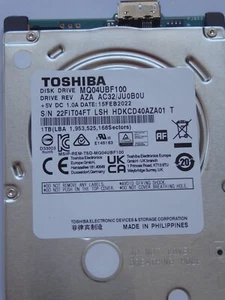 MQ04UBF100 AZA AC32 / JU0B0U 15FEB2022 HDKCD40AZA01 T Toshiba 1TB - Bild 1 von 5