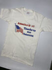 VTG THANK YOU VETERANS T-SHIRT MADE IN USA MEDIUM AMERICA IS NUMBER 1 BEST 