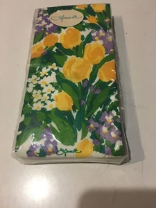 VINTAGE CONTEMPO FIELD OF GOLD 16 3- PLY GUEST TOWELS NAPKINS 12" x 16 3/4" NEW - Picture 1 of 5