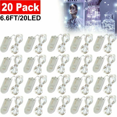 20 Pack 6.6ft 20 LEDs Battery Operated Mini LED Copper Wire String Fairy Lights - Image 1 of 4