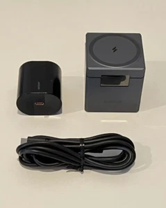 Anker 3-In-1 Cube MagSafe Wireless Charger w/ 30W Charger + USB-C Cable - Gray - Zdjęcie 1 z 1