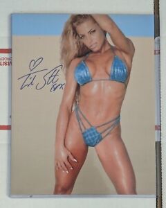 Trish Stratus Signed 8x10 Photo COA WWE AEW Wrestling Sexy Playboy Model 