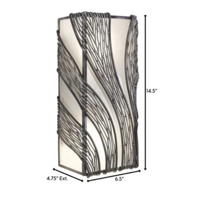 Aplique de pared de acero Varaluz 240W02SL Flow 2 luces 7 pulgadas Foto 1 de 4