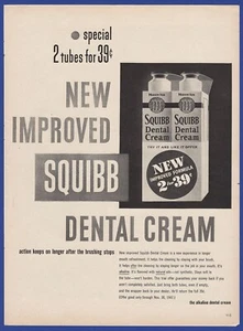 Vintage 1947 SQUIBB DENTAL CREAM Old RARE 1940's Magazine Print Ad - Picture 1 of 1