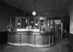 Bank tellers cage with typical iron grill work 1922 Old Historic Photo