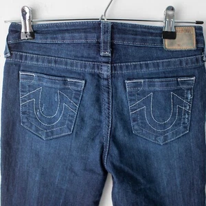 True Religion Jeans Youth Kids Size 10 Blue Straight Leg Dark Wash Denim - Picture 1 of 9
