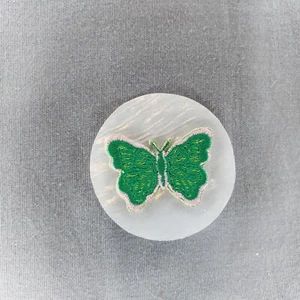 Green Pink Butterfly 1.5"x1" Sticker Patch - Picture 1 of 1