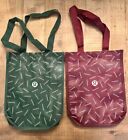 2 petits sacs réutilisables Lululemon Holiday 2023 neufs avec étiquette 12 x 9 x 4 - vert/rouge