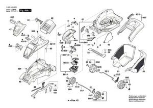 Bosch Rotak 43 LI Rasenmäher original Bosch Ersatzteile Liste - Bild 1 von 2