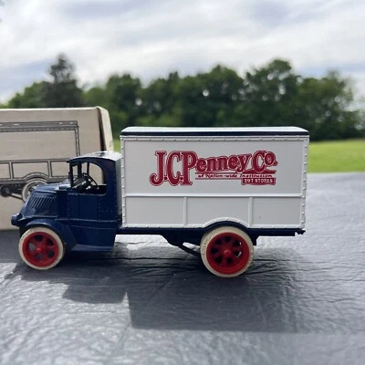 1926 JC Penney Co. Mack Delivery Truck Bank Ertl 1:38 Red White And Blue - Image 1 of 4