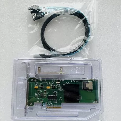 LSI 9211-4i PCI-E 4Ports 6Gbs P20 IT Mode ZFS FreeNAS unRAID + 8087 SATA cable - Image 1 of 4