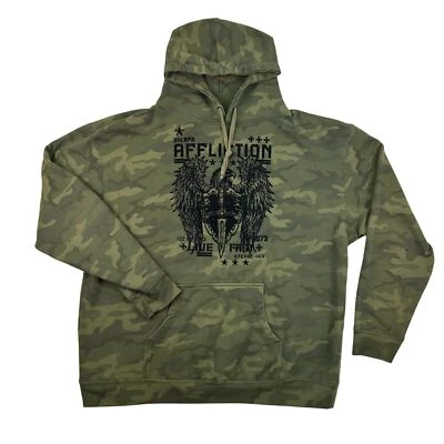 Sudadera con Capucha Affliction Para Hombres 3XL Camuflada Live Fast Eagle Gráfico Pullover Y2K Años 2000 Foto 1 de 4