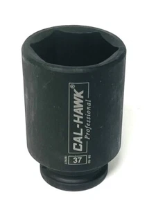 Toma de impacto profundo Dr 37 mm x 1/2" 6 puntos, hecha de CR-MO y Taiwán, BSSM437 - Imagen 1 de 2