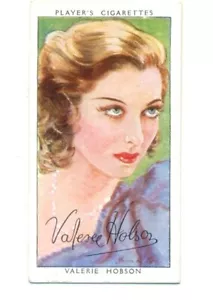 1938 John Player Cigarette Card - Film Stars 3rd Series #17 Valerie Hobson - Foto 1 di 2