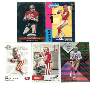 Joe Montana 5 Football Card Lot HOF 49ERS KC CHIEFS NOTRE DAME (LOT 2) - Picture 1 of 1