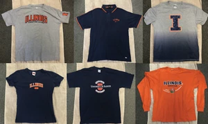 University of Illinois "Fighting Illini" 6 Shirt Set Collard/L-Sleeve/T-Shirt  - Picture 1 of 13