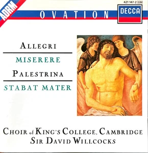 Allegri, Palestrina - Willcocks / Choir Of King's College, Cambridge CD Miserere - Imagen 1 de 4