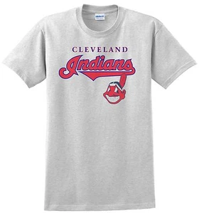 Camiseta Cleveland Indians gris, caqui, blanco, amarillo.  Pequeño - XXL 100% algodón - Imagen 1 de 5