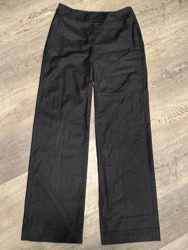 Pantalone donna Burberry London taglia 10 misto lana gamba larga grigio 32 con cuciture interne