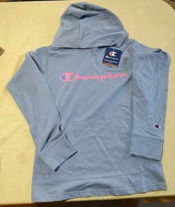 Champion Niñas Talla Mediana Azul Ligero Manga Larga Sudadera con Capucha Algodón/Poliéster - Imagen 1 de 9
