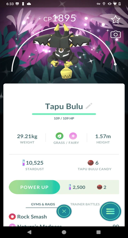 Brillante Tapu Bulu con Fondo Especial -P T C- Leer Descripción - Imagen 1 de 1