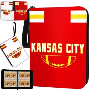 Football Card Binder with Sleeves 400 Pocket, Kansas City Football Card Holde... - Picture 1 of 6
