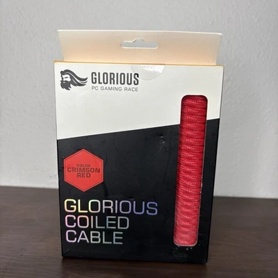 NEW Glorious Coiled USB Cable Crimson Red Gaming Keyboards GMMK Pro Keychron - Image 1 of 2