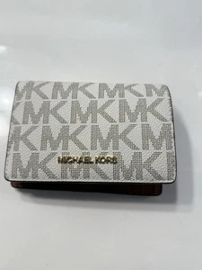Michael Kors Jet Set MD Cartera Delgada Vainilla LUGG MK Logo Clásico Minimalista - Imagen 1 de 6