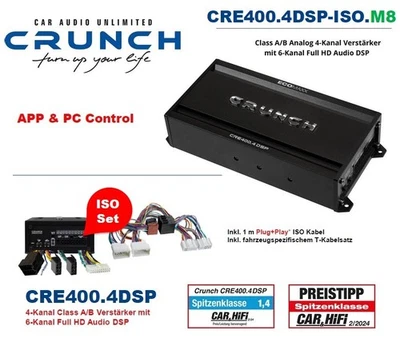 Crunch CRE400.4DSP-ISO.M8 DSP amplificador compatible con Hyundai Santa fe DM - Imagen 1 de 4