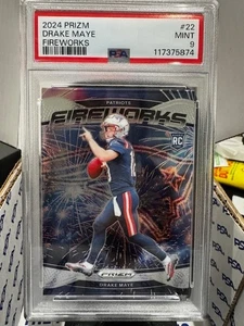 2024 PANINI PRIZM FIREWORKS #22 DRAKE MAYE ROOKIE RC PSA 9 - Picture 1 of 2