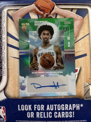 2025-26 Topps Dylan Harper Contemporary Marks Rookie Spurs automático/99 verde  Foto 1 de 4