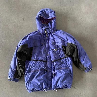Chaqueta DE COLECCIÓN Triple Fat Goose Hombres Parka Rellena de Plumón Medio Púrpura Con Capucha DEFECTOS Foto 1 de 4