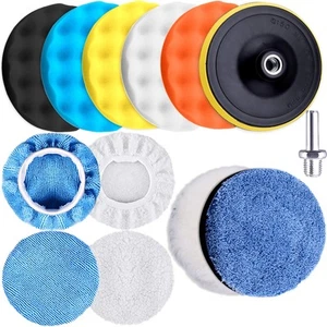 13 Pieces Buffing Pads 5 Inch Car Polishing Pad Kit Foam Polish Pads Wax Buff... - Picture 1 of 7