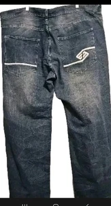 Enyce Jeans W48X33L Men Blk VTG Punk Wide Leg Baggy Grunge Gothic  Y2k[2E] - Picture 1 of 12