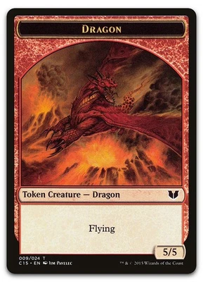 Dragon // Dragon Double-Sided Token #9 // 9 (NM) Commander 2015 C15 Magic MTG - Image 1 of 2
