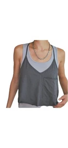 Lunya Organic Pima Racer Tank Gray Size S Small New In Packaging Pocket - Picture 1 of 5