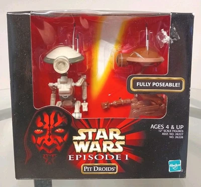 复古全新星球大战第 1 集动作收藏 PIT DROIDS 可姿势玩偶 孩之宝 — 第 1/4 张图片