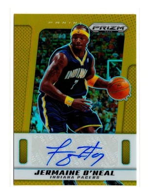 2024-25 Panini Prizm Deca #PDS-JON Jermaine O'Neal GOLD PRIZM AUTO 7/10 JERSEY # - Image 1 of 2