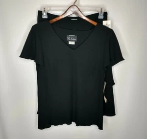 S.L. Fashions 2 Piece Set Black Shirt & Skirt Womens Size 14 $100 New With Tags - Picture 1 of 12